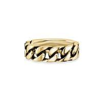 Cai Men\'s Yellow Gold Plated Sterling Silver Ring