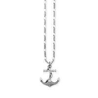 Cai Men\'s Sterling Silver Anchor 55cm Necklace