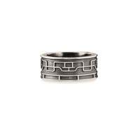 Cai Men\'s Sterling Silver Pattern Ring