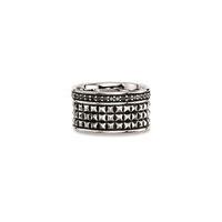 cai mens sterling silver black spinel ring