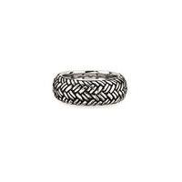 Cai Men\'s Sterling Silver Patterned Ring