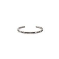 cai mens sterling silver black spinel bangle bracelet