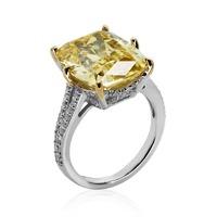 Carat London 8ct Canary Yellow, Rectangular Cushion Cut Ring (M)