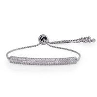 carat london electra sterling silver white gold slider bracelet