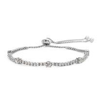 carat london phoebe sterling silver white gold slider bracelet