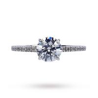 carat brilliant cut solitaire ring in 9 carat white gold