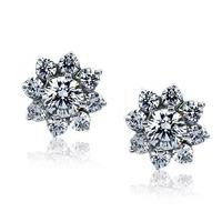 carat london brilliant 033ct white gold cluster stud earrings