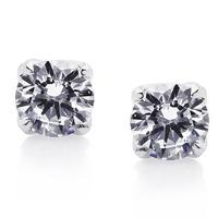 Carat London Brilliant 1ct 4 Prongs / 9K White Gold Stud Earrings