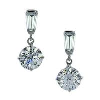 Carat London Brilliant 2ct 4 Prongs / 9K White Gold Stud Earring