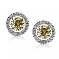 Carat London 0.5ct Canary Yellow, Brilliant Border Set Studs