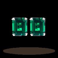 CARAT 9ct Emerald Green Coloured Stud Earrings