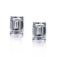 Carat 1.00ct Simply Emerald Cut White Gold Stud Earrings