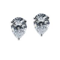 CARAT* White Gold Pear Shaped Stud Earrings