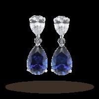 CARAT 9ct Gold Sapphire Blue Coloured Drop Earrings