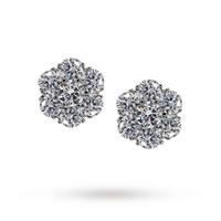 Carat Silver Floral Studs White Earrings