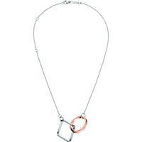 calvin klein ladies two tone steel and rose plate wonder necklace
