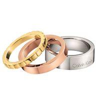 calvin klein ladies two tone steel and rose plate ring
