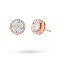 Canadian Diamond Collection 9ct Rose Gold 0.50ct Diamond Halo Stud Earrings