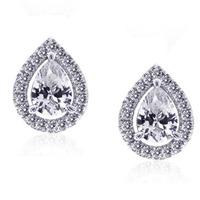 carat london 15ct sterling silver pear border set studs