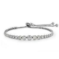 carat london quentin sterling silver white gold slider bracelet