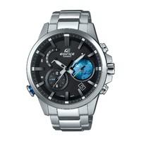 casio edifice solar dual world time mens stainless steel watch