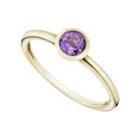 candy rocks 9ct gold round amethyst ring