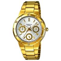 Casio Gold Plated Stone Bezel Silver Multi Watch SHE-3800GD-7AEF