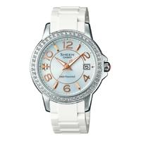 Casio White Plastic Stone Bezel Mother Of Pearl Watch SHE-4026SB-7ADR