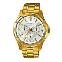 Casio Gold Plated Stone Bezel Silver Multi Watch SHE-3801GD-7AEF