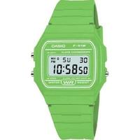 casio unisex lime green strap digital watch f 91wc 3aef