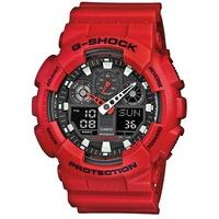 Casio Mens Red G-Shock Alarm Chronograph GA-100B-4AER