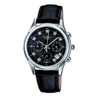 casio steel black strap chronograph black stone dial watch she 5023l 1 ...