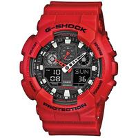 Casio Mens Red G-Shock Alarm Chronograph GA-100B-4AER