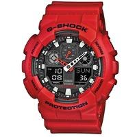 Casio Mens Red G-Shock Alarm Chronograph GA-100B-4AER