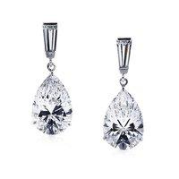 Carat Diamond White Pear Drop Earrings