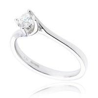 Canada Star Platinum Round Brilliant Cut Solitaire Minimum 0.40ct Diamond Twist Claw Engagement Ring