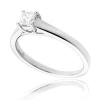 Canada Star Platinum Princess Cut Solitaire Minimum 0.30ct Diamond Engagement Ring