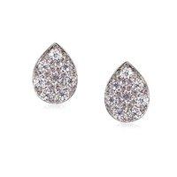 Carat Silver Pear Stud Earrings