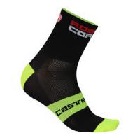 Castelli Rosso Corsa 9 Socks - Black/Yellow Fluo - L-XL