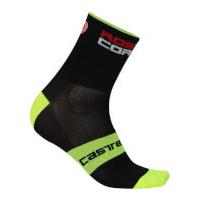 Castelli Rosso Corsa 6 Socks - Black/Yellow Fluo - L-XL