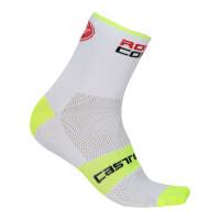 Castelli Rosso Corsa 9 Socks - White/Yellow Fluo - XXL