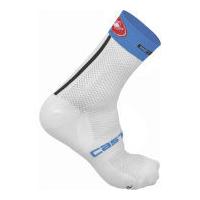 Castelli Free 9 Cycling Socks - White/Blue - S-M