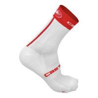 Castelli Free 9 Cycling Socks - White/Red - L-XL