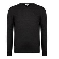 calvin klein v neck fine merino sweater charcoal ck1