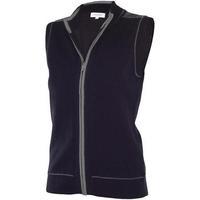 calvin klein ladies full zip lined sleeveless sweater black d14