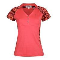 Calvin Klein Ladies Placement Print Polo Shirt - PinkCode X Small (D14)