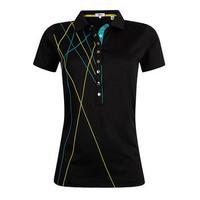Calvin Klein Ladies Cross Polo Shirt - Black - Size: X Small (D14)