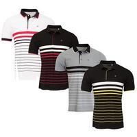 Calvin Klein Mens Vital Golf Polo Shirt - Black / Yellow / White X Large (D14)