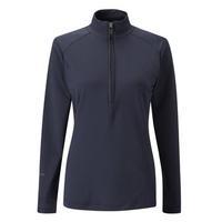 Carmel Half Zip Top Ladies 10 Navy