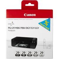 Canon PGI-29 MBK/PBK/DGY/GY/LGY Original Multipack Ink Cartridges